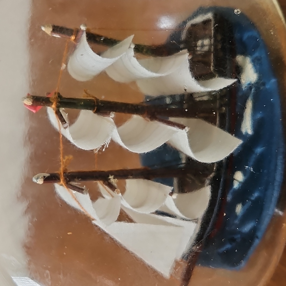 Vintage John Madison Three Mast Ship In A Bottle - Picture 8 of 12